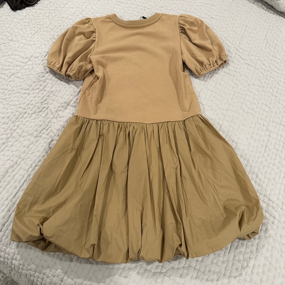 NWT English Factory Mix Media Balloon Mini Dress Tan XS - Picture 3 of 5